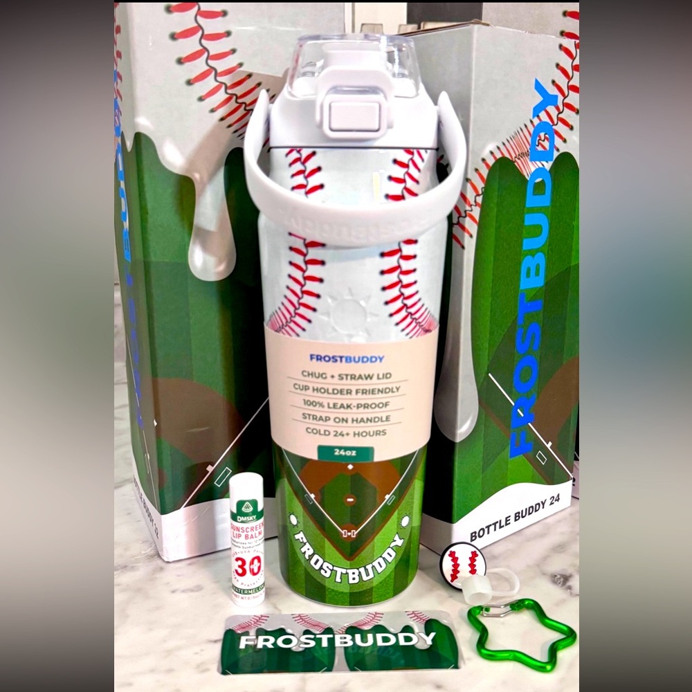SoldOutOnline FrostBuddy Baseball Drip Bottle Buddy Tumbler! 24oz ~ NIB MultiUse